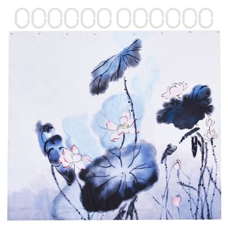 Vandtæt blomsterprint bruseforhæng med kroge til badeværelse soveværelse stue studie 180x200cm