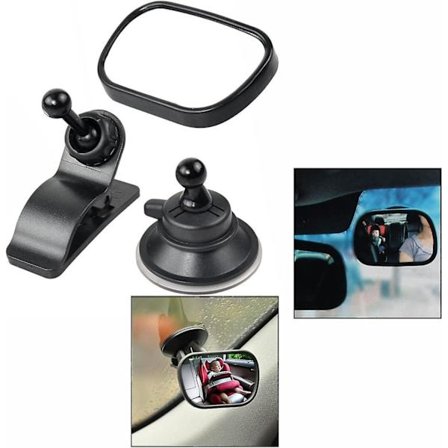 Bilspeil for barnesete, justerbart bakspeil med sugekopp og klips for bil