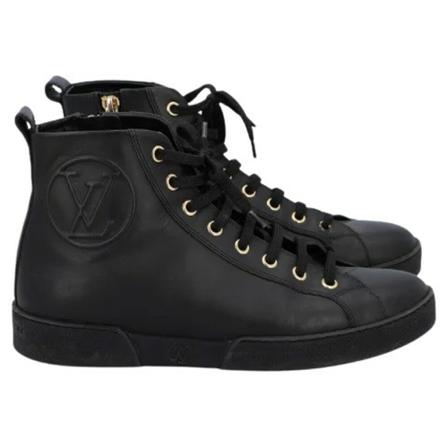 Louis Vuitton Vintage Pre-owned Leather sneakers Sort, Dame Vintage Sko, Størrelse: 36 EU