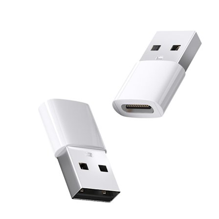 2-pak USB C til A-adapter (ABS-plast) til hurtig opladning og dataoverførsel