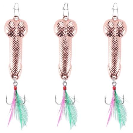 3 stk Fiske Agner Fiskeutstyr Kroker Dick Spinner Spoon Pike Vib Wobble Fiskeutstyr Kroker (Gull 21g)-WELLNGS