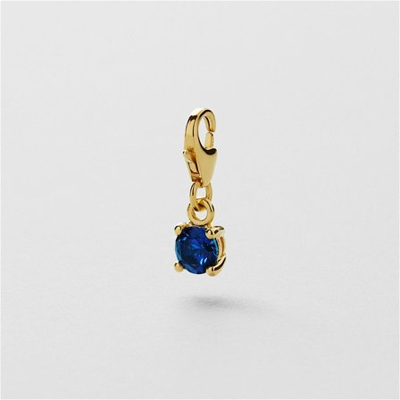 Sapphire Blue Bling Charm - 24K VERGOLDETES STERLINGSILBER