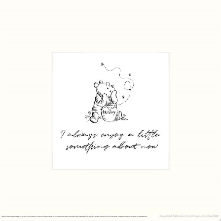 Winnie The Pooh I Always Enjoy Print 30cm x 30cm Vit/Svart