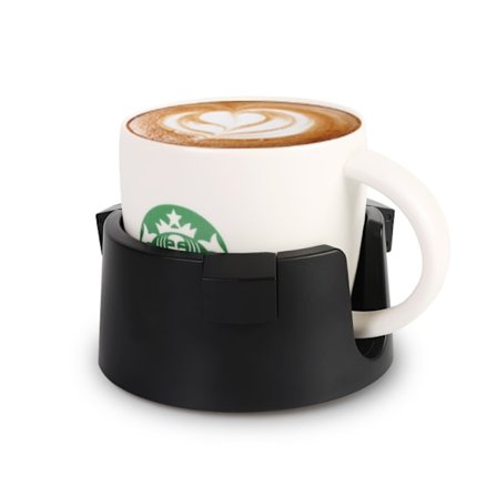 Spillskyddad bord- och stolskopphållare (endast kopphållare), svart, husvagn och marin - Anti-tippningsunderlägg med självhäftande bas och väggprofil 