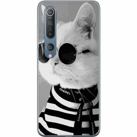 Xiaomi Mi 10 5g Genomskinligt Skal Fancy Cat