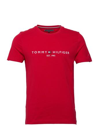 Tommy Logo Tee T-shirts Short-sleeved Röd Tommy Hilfiger