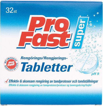 ProFast Rengøringstabletter 32 stk, Medicin & Pleje, Mund & Tandpleje, Tandproteseprodukter