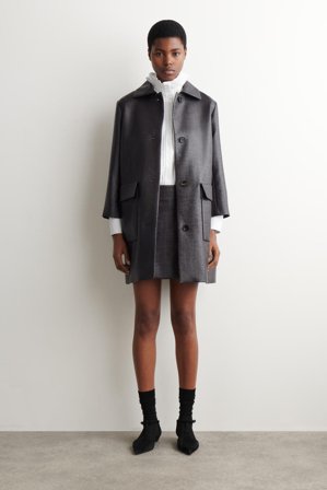 COS Women's Blusa De Algodón Con Pliegues Frontales in Blanco