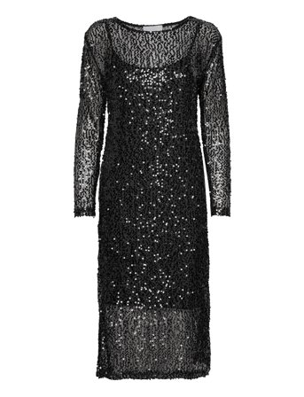 Msmera Glitter Midi Dress Black Minus