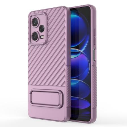 SKALO Xiaomi Redmi Note 12 Pro 5G Twill 2.0 TPU-kuori telineellä Purple