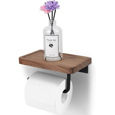 Toalettpappershållare med konkav hylla, toalettpappershållare