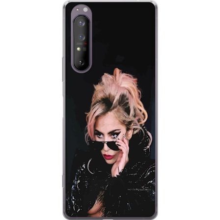 Kompatibelt Mobildeksel til Sony Xperia 1 II Lady Gaga portrett med solbriller og dramatisk sminke i mørk glamorøs stil