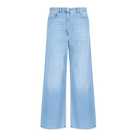 Versace, Wide Jeans Blauw, Dames, Maat:W28