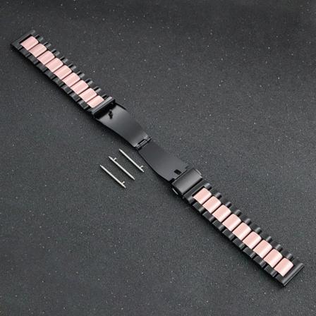 18 mm 22 mm 20 mm 24 mm band för Samsung Galaxy Watch 6 5 4 40 mm 44 mm 46 mm 5Pro 45 mm band i rostfritt stål för Amazfit Bip Huawei 4 Black Pink 