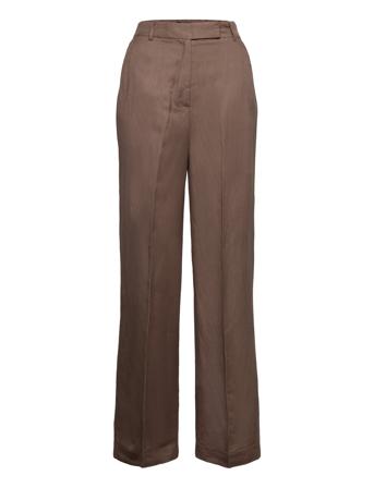 Slkimina Pants Trousers Linen Trousers Brun Soaked In Luxury*Betinget Tilbud