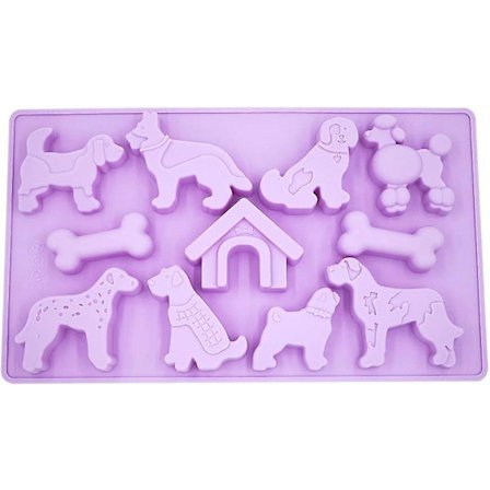 Silikonform i hundform, isbit, gelé, kex, choklad, godis, bakplåt (hund Hom
