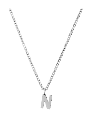 Mockberg Petite Plain Letter N Steel Necklace Smycken & klockor Dam Grå ONESIZE