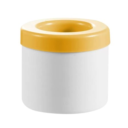 Ice Cube Mould Isbrickor med lock Stor silikonishink Iskubmaskin rund för frysta cocktaildrycker Mer gul