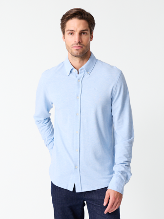 Jean Paul - Dominique pique skjorte - Herre - Blå - Skjorter - XXL