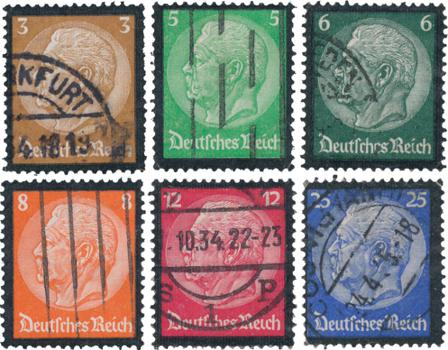 Tyske Rige 1934 - MICHEL 548-553 - Stemplet
