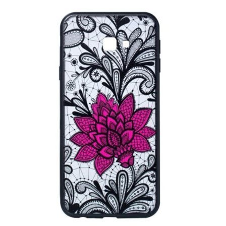 Embossed Flower Skal till Samsung Galaxy J4 Plus - Red Flower