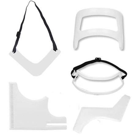 5 Styck Skäggkam Salon Skägg Styling Mall Trimverktyg