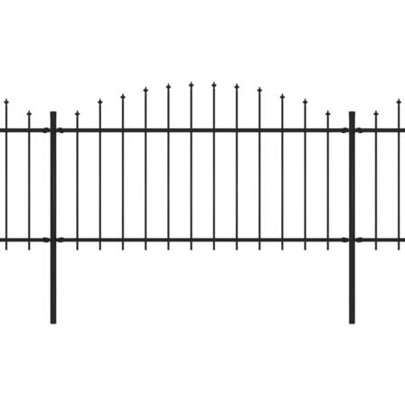 Vidaxl Trädgårdsstaket Med Spjuttopp Stål (1,25-1,5)x8,5 M Svart Svart
