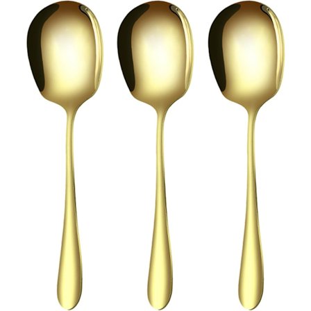 3 stk. Rustfri Stål Store Buffetskeer Store, til Servering Køkken Madlavning Restaurant Banket (Guld-11)