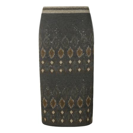 Brunello Cucinelli Midi Skirts Grå, Dame