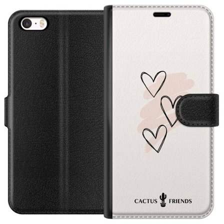 Kompatibelt Lommeboketui til Apple Apple iPhone 5 Cactus and Friends - Soft Romance Sketch