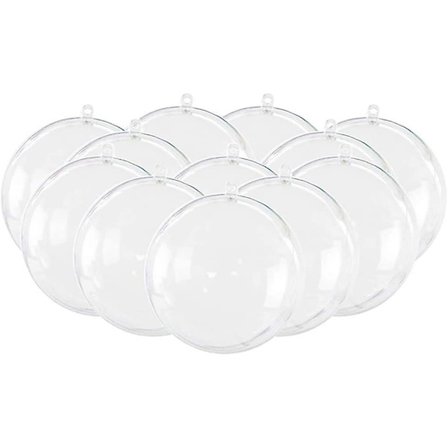 12-pack DIY Transparent Plastkulor för Fyllning, 3 Olika Storlekar, Transparent Badbombsform Set för Jul, Bröllop, Fest, Heminredning, 3 Tum