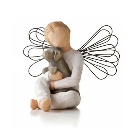 Willow Tree Angel of Friendship Ornament, håndskåret og håndmalt figur