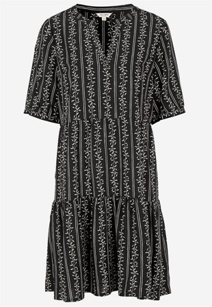 Cellbes of Sweden - Klänning med volang - svart / mönstrad - för damer - 42/44
