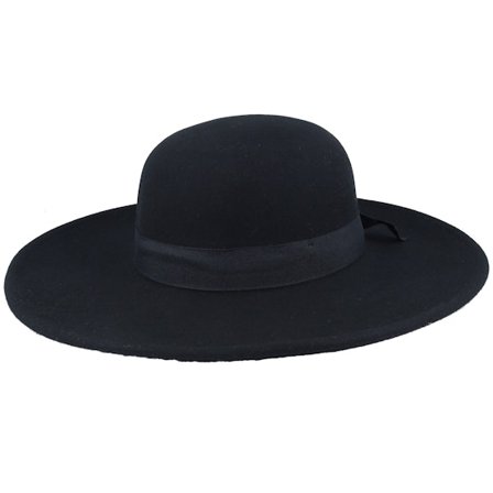 Seeberger - Schwarz Traditionalbeanie Hut - Wool Felt Flapper Black Sun Hat @ Hatstore