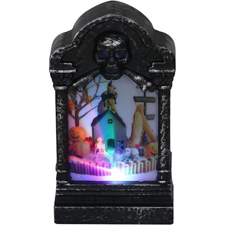 2 st Halloween-ljus LED-skräcklampor Skelett Gravsten Ljus Dekorativa Nattljus Kreativa Ljus för Fest Hemmakontor (Slottstil)