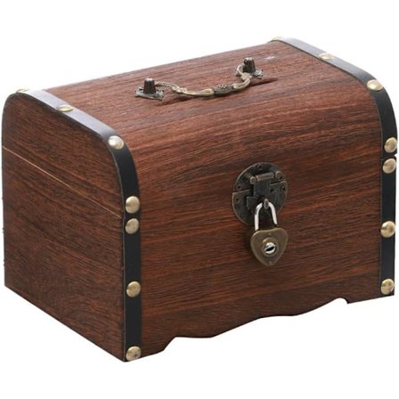 Skattkiste Lille Trækasse, Lås og Nøgler Retro Træ Pengekasse Retro Træ Skattkiste Træ Skattkiste Pengekasse med Lås Træ Retro