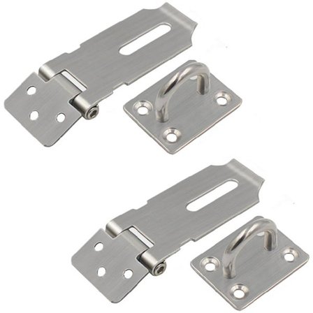 2-pakning - Hengelås i rustfritt stål - Sikkerhetslås - Sikkerhetslås i rustfritt stål - 3,9 cm x 8,2 cm (3 tommer)