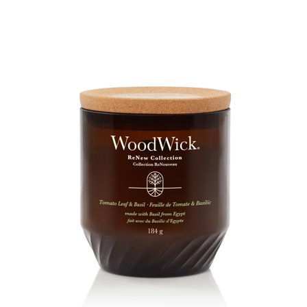 Woodwick ReNew Candles Tomato Leaf & Basil 184g - Candela Profumata