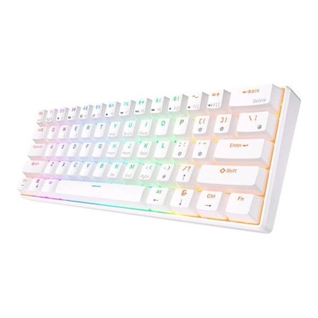 Royal Kludge RK61 RGB mekanisk tastatur, rød bryter (hvit) (QWERTY)