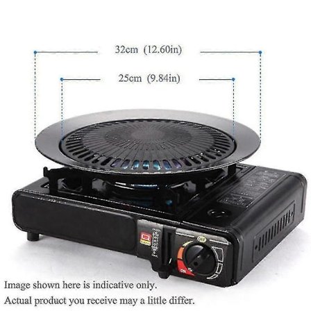 Rund Koreansk BBQ Grillpanne i Jern, Non-stick Kokesett med Stativsett Tao