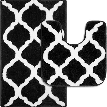 Mikrofiber Badeværelses- og Toiletmåtte, Skridsikker, Absorberende og Maskinvaskbar