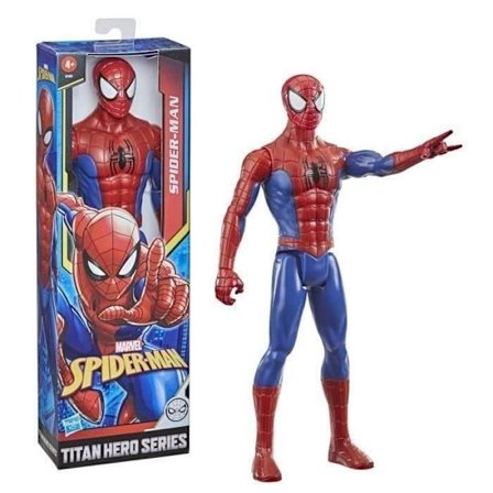Spider-Man statyett 30 cm, Titan Hero Series leksak för barn, från 4 år, Marvel Spiderman