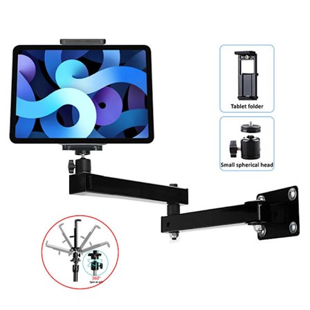 Tablet Väggfäste Lång Arm Utdragbar Telefon Väggfäste Justerbart Metall Vägg iPad Ställ för iPhone iPad 4-11 Tum~04814