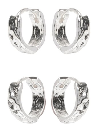 Tabitha Hoop Earrings 2-In-1 Set Silver-Plated Silver Pilgrim