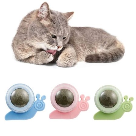 3 stk. katteurt væg legetøj 360° roterende slikke kugler til katte KLB