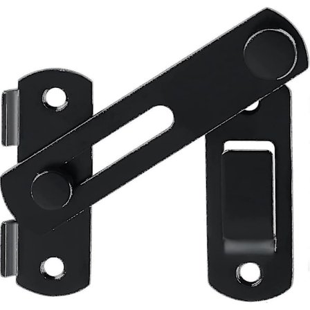 Tykkere låge lås sort dørlås lille låge bolt skydedør lås til træ låger indvendig dør have rustfrit stål, Ems9500-b -Sy