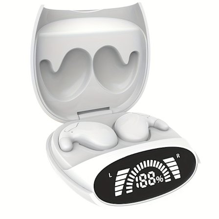 Nukkumiseen tarkoitetut kuulokkeet, erittäin ohuet, näkymättömät, TWS-langattomat nappikuulokkeet, valkoinen