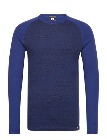 Geo Merino Wool Crew Base Layer Tops Blå Bula*Betinget Tilbud