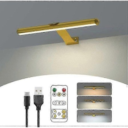 Trådløs væglampe, genopladelig, med fjernbetjening, 300 lumen kunstig belysning (batteridrevet), magnetisk væglampe, 3 tilstande (TC)