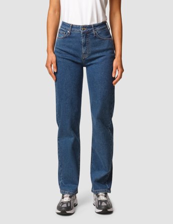 Shaping New Tomorrow - Dame - Women's Jeans Straight - Medium Blue - Størrelse 27/32
